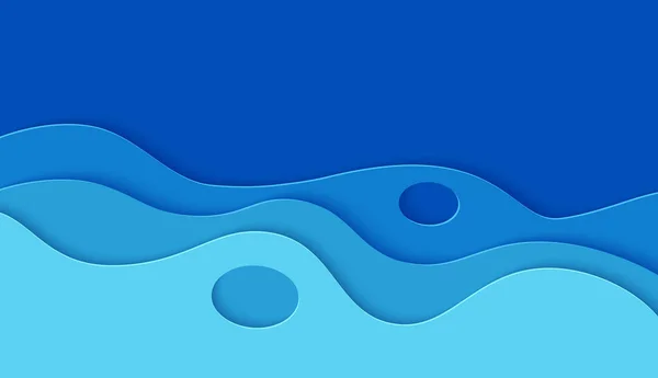 Absztrakt kék tenger háttér papír hullámok — Stock Vector