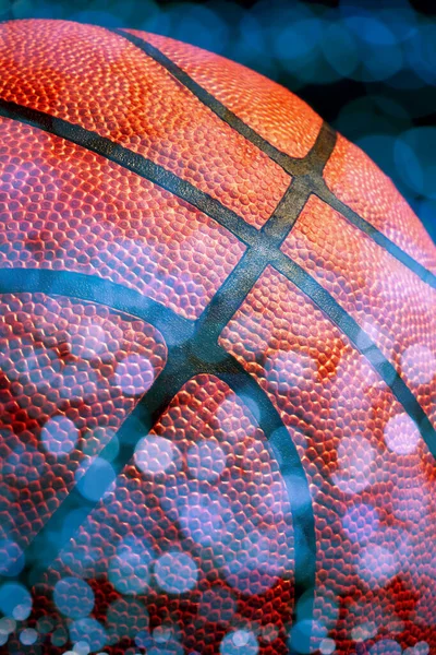 Primer Plano Una Pelota Baloncesto Aislada Negro — Foto de Stock