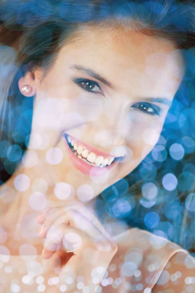 Портрет Счастливой Молодой Женщины Headshot — стоковое фото
