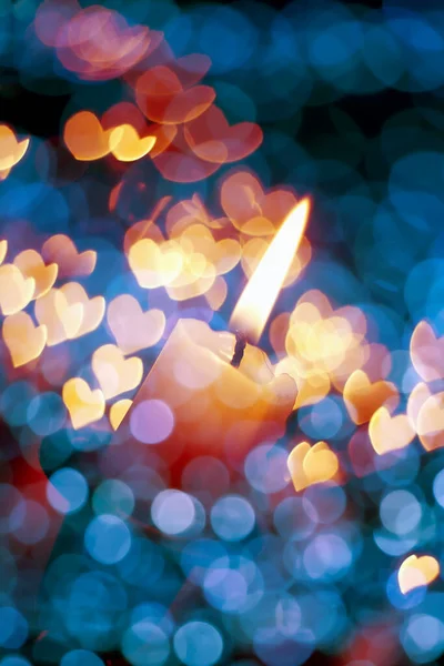 Candle Light Hearts Background — Stock Photo, Image