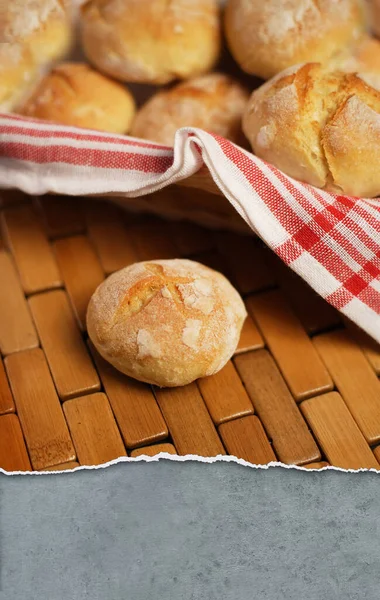 Homemade Bread Wooden Table — Stock Photo, Image