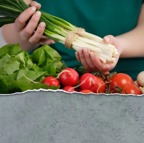 Bunch Green Onion Farmers Market — Stock Photo, Image