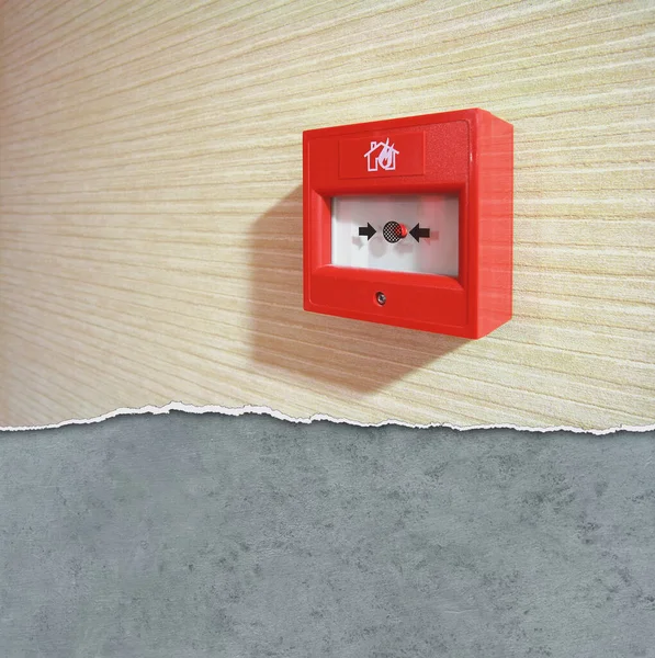 Botón Seguridad Alarma Incendios Una Pared — Foto de Stock