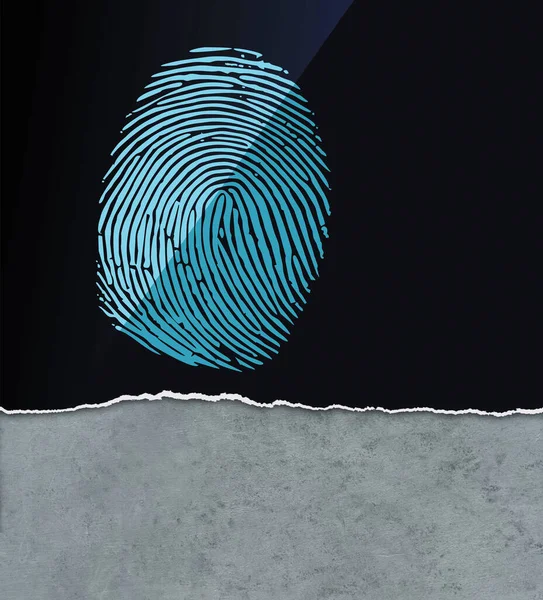 Blue Fingerprint Black Background Stock Picture