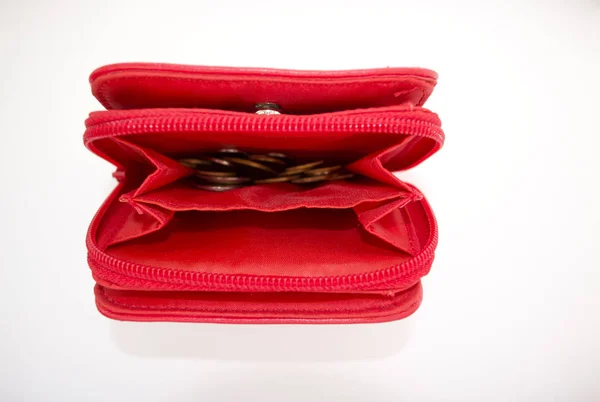 paralar ile kırmızı cüzdan