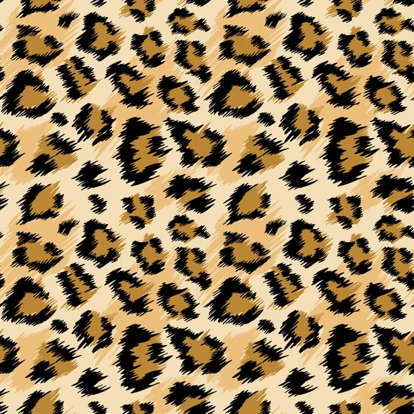 Модний безшовний візерунок Leopard. Стилізований плямистий фон шкіри Леопарда для моди, друку, шпалер, тканини. Векторні ілюстрації — стоковий вектор