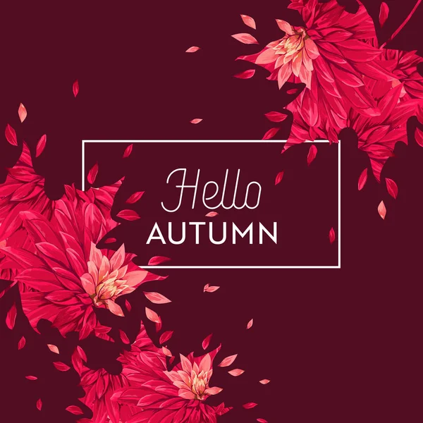 Ahoj Podzimní Květinový Design Sezónní Pokles Květinové Pozadí Pro Web — Stockový vektor