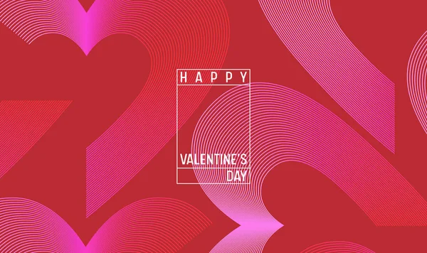 Tapeta Creative geometryczne serca. Happy Valentines Day kompozycja modnych kształtach gradientu. Ilustracja wektorowa Landing Page Eps10 — Wektor stockowy