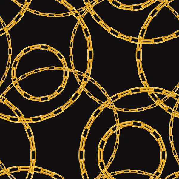 Gouden kettingen naadloze patroon. De achtergrond van de mode van gouden Links. Stof Design met sieraden ketting voor textiel, behang. Vectorillustratie — Stockvector