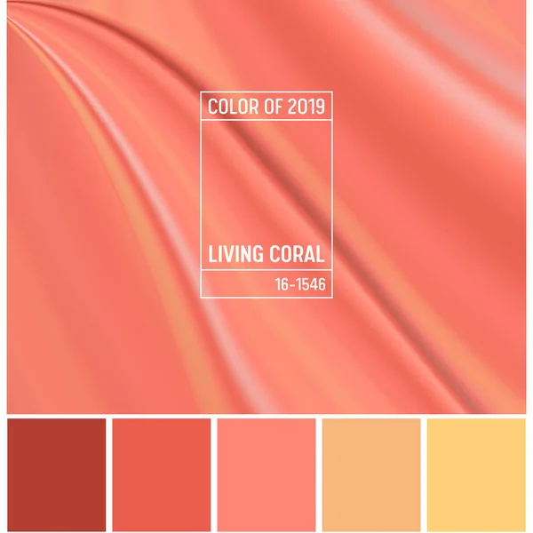 Коралловый цвет 2019 года. Living Coral Fluid Design для рекламы, баннера, флаера, ландшафтной страницы. Динамический плакат потока. Векторная иллюстрация — стоковый вектор