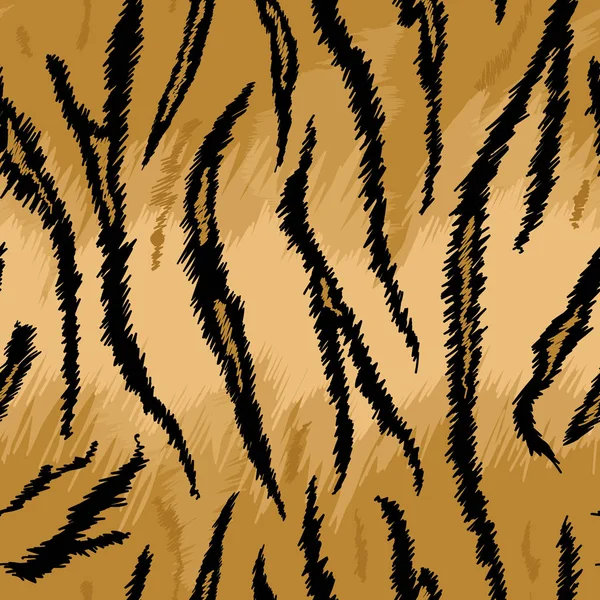 Τίγρη υφή ομαλή Animal μοτίβο. Ριγέ ύφασμα δέρμα τίγρης φόντο. Μόδα Print αφηρημένα σχέδια για ταπετσαρία, ντεκόρ. Εικονογράφηση διάνυσμα — Διανυσματικό Αρχείο