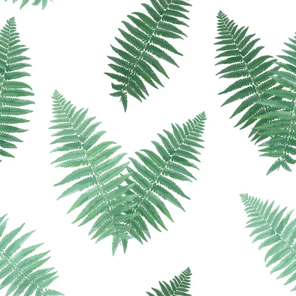Herbs and Leaves Botanical Seamless Pattern. Fern Leaf Natural Background. Floral Forest Field Plants Design for Wallpaper Print Tropical Decoration. Vector illustration — Stock Vector