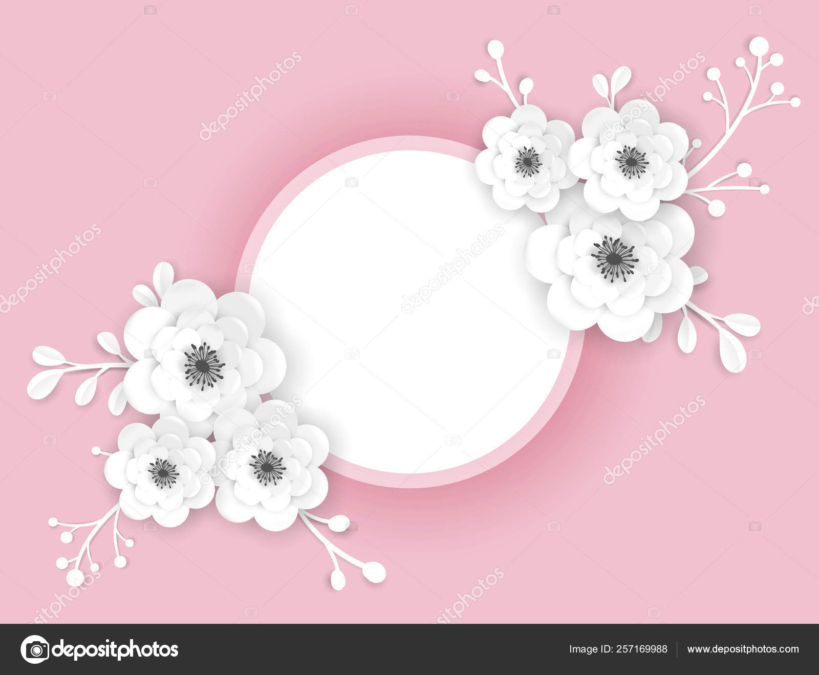 Download Paper Cut Flowers Frame Greeting Card Template Decorative Design With 3d Origami Floral Elements For Spring Banner Brochure Poster Wedding Trendy Background Vector Illustration Stock Vector Royalty Free Vector Image By C Woodhouse
