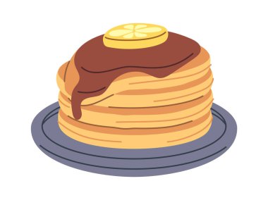 Ev yapımı, çikolata soslu gözleme tabağı.