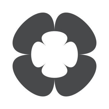 Geometrik çiçek soyut minimal form grafik baskısı