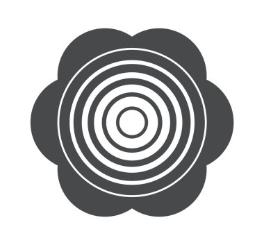 Optik illüzyonlu orta yüzyılın çiçek şekli