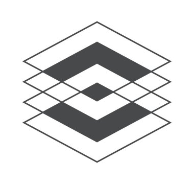 Elmas katmanlı orta yüzyıl şekli geometrik bileşimi