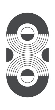 Estetik fütürist orta yüzyıl sembolü yaratıcı geometri