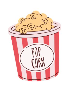 Patlamış mısır büyük paket el çizilmiş tuzlu atıştırmalık