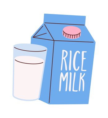 Pirinç sütü ve cam el çizimi.