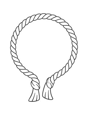 Yuvarlak bükülmüş halat çerçeve ipliği dekorasyonu