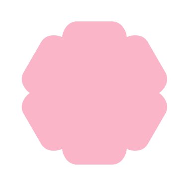 Etiket rozeti geometrik çiçek elemanı çizgi film formu