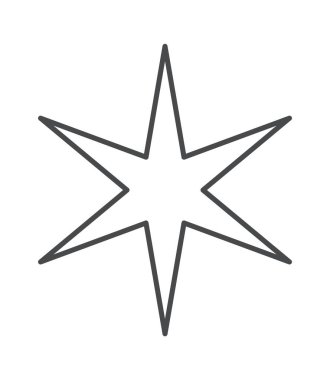 Ana hatlı yıldız çerçeve tasarımı ögesi basit formu