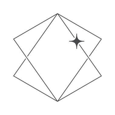 Basit geometrik yıldızlı çerçeve estetik tasarımı özetle