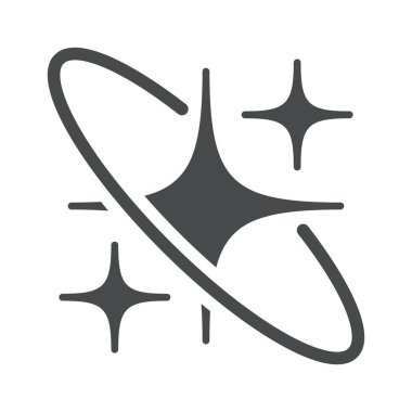 Parlayan yıldız ve yörünge y2k element tasarımı