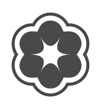 Çiçek sembolü siyah-beyaz y2k element grafik tasarımı