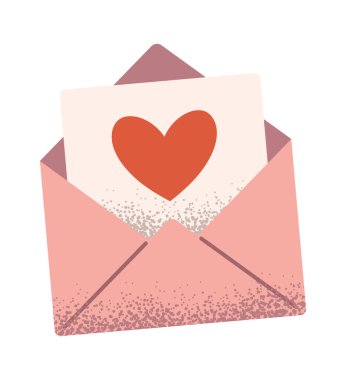 Sevgililer Günü tebrik kartı zarfı açık iletisi