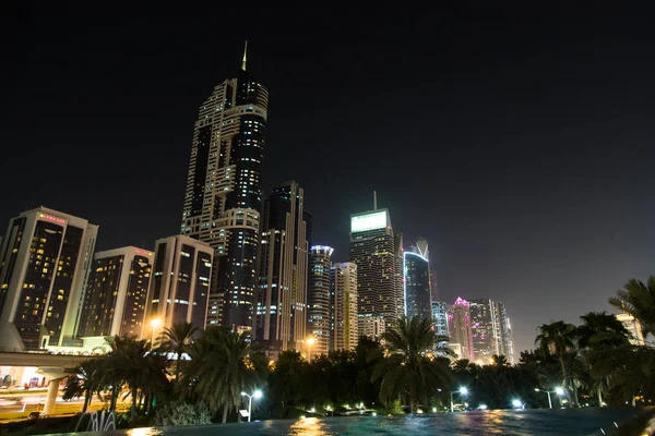 Dubai Uae 2014 Wolkenkratzer Entlang Der Sheikh Zayed Straße Dubai — Stockfoto
