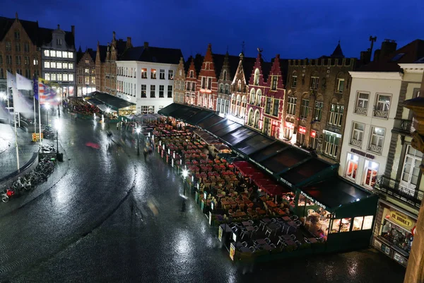 Bruges Belçika Kasım 2015 Binalar Gece Kasım 2015 Tarihinde Bruges — Stok fotoğraf