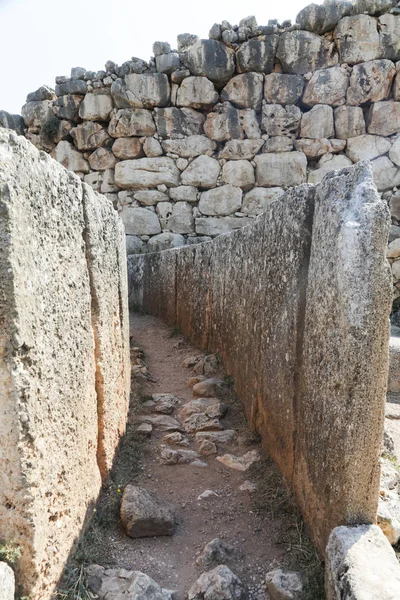 Mycenae Aslanlı Kapı Hazine Mezarları Ile Peloponnese Içinde Sit Alanı — Stok fotoğraf