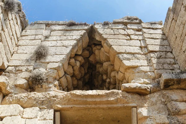 Den Arkeologiska Platsen Mykene Peloponnesos Med Lion Gate Och Treasury — Stockfoto