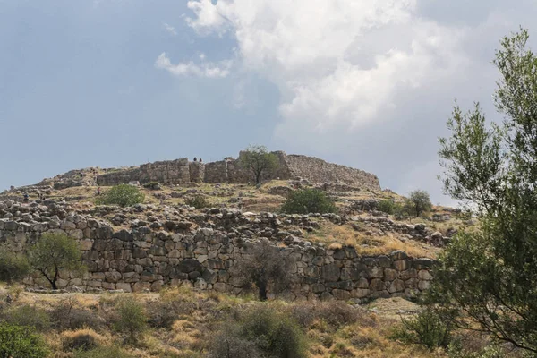 Archeologische Site Van Mycene Peloponnesos Met Leeuwenpoort Het Graven Van — Stockfoto