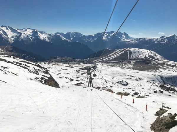 Περιοχή Σκι Alpe Huez Στις Γαλλικές Άλπεις — Φωτογραφία Αρχείου