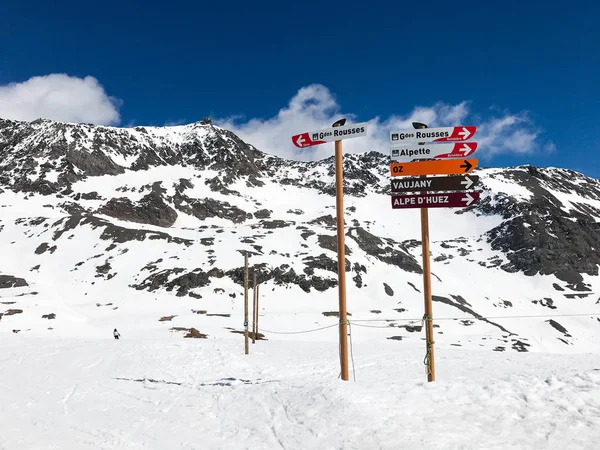 Das Skigebiet Alpe Huez Den Französischen Alpen — Stockfoto