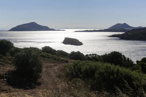 Vista Panoramica Capo Sounion Dal Tempio Poseidone — Foto Stock