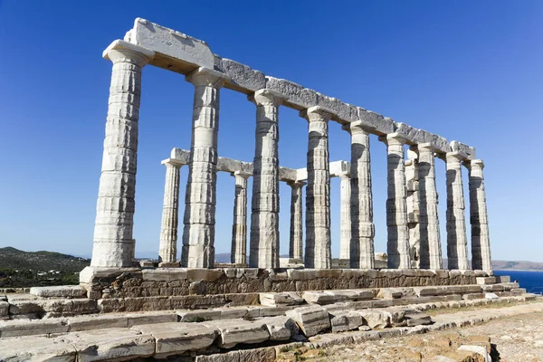 Antico Tempio Greco Poseidone Capo Sounion Atene Grecia — Foto Stock