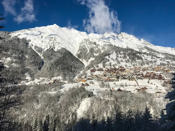 Domínio Esqui Alpe Huez Nos Alpes Franceses — Fotografia de Stock