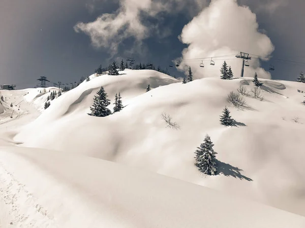 Περιοχή Σκι Alpe Huez Στις Γαλλικές Άλπεις — Φωτογραφία Αρχείου