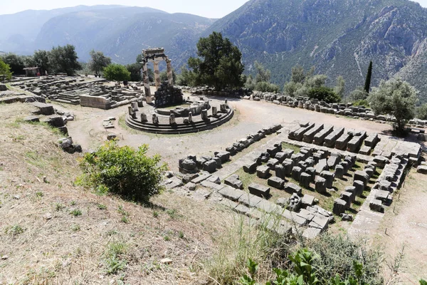 Ruins Delphi Archaeological Site Greece Mount Parnassus Delphi Famous Oracle — Stock Photo, Image