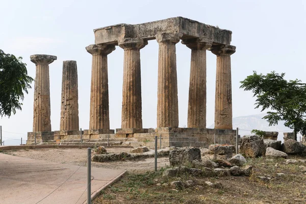 Historické Starobylé Zříceniny Korintu Acrocorinth Archeologických Nalezišť Řecku — Stock fotografie
