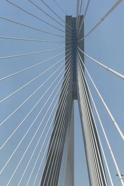 Pont Suspendu Rio Antirrio Qui Traverse Golfe Corinthe Grèce — Photo