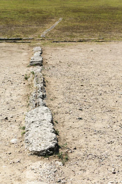 Stanowisko Archeologiczne Starożytnej Olimpii Grecji Miejsce Narodzin Igrzysk Olimpijskich Lista — Zdjęcie stockowe