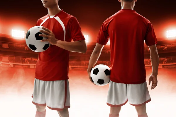 足球运动员红色制服 — 图库照片