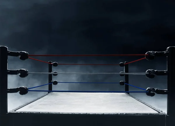 ボクシングのリングのビュー — ストック写真