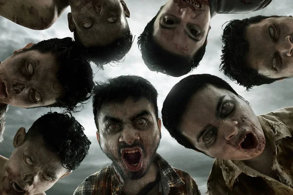 Groep Van Zombies Aanval — Stockfoto