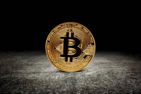 Bitcoin Oro Asfalto — Foto Stock